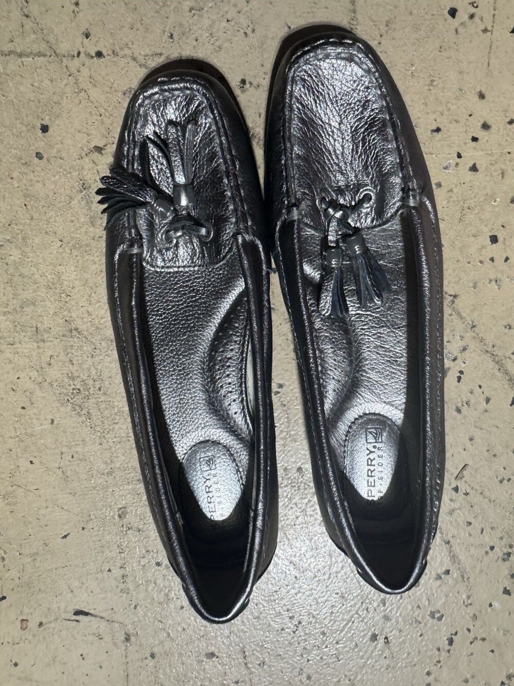 Women Sperry Topsider Slip On shoes gray size 6M tasseled/Comfortable/cushioned